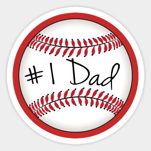 Baseball, Sports Fan: #1 Dad Sticker